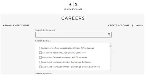 armani exchange employment